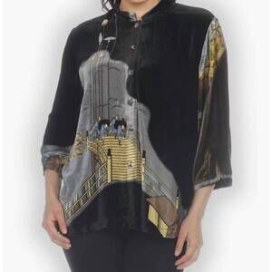 NEW SQUEEZE DE CITRON edo life japan 3/4 sleeve blouse in black